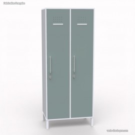 Vestiaire industriel de couleur blanc pour le corps de meuble avec des portes de largeur 40 cm vert fjord