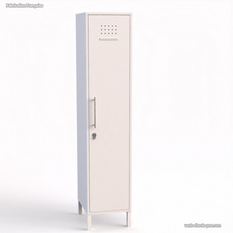 Vestiaire industriel mono-colonne bois blanc pour professionnels