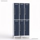 Vestiaire industrie avec casiers corps de meuble blanc largeur 30 cm et 6 portes coloris bleu cosmique