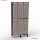 Vestiaire industriel en bois en coloris graphite largeur 30 cm et 6 portes coloris driftwood