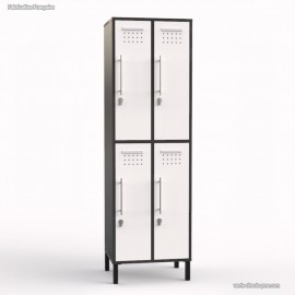 Vestiaire industriel corps de meuble graphite largeur 30 cm et hauteur 90 cm 4 portes coloris blanc