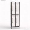 Vestiaire industriel corps de meuble graphite largeur 30 cm et hauteur 90 cm 4 portes coloris blanc