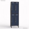 Vestiaire industriel corps graphite largeur 30 cm et hauteur 90 cm pour les 4 portes coloris bleu cosmique