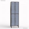 Vestiaire industriel de couleur graphite pour corps de meuble comportant 4 portes coloris dove blue