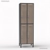 Vestiaire industriel en coloris graphite et 4 portes coloris driftwood en hauteur 90 cm et largeur 30 cm