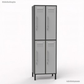 Vestiaire industriel en couleur graphite et 4 portes coloris gris idéal pour ranger des objets personnels