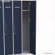 Vestiaire multicases pour professionnels livré monté corps de meuble blanc largeur 30 cm et 3 portes casier coloris bleu