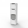Casier rangement bois gris et coloris de corps de meuble en blanc de la gamme CASEO en format 4 cases pour CHR
