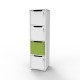 Casier rangement bois en vert et blanc CASEO avec 4 cases, casier vestiaire bois pour des collectivités et associations