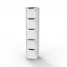 Casier pour bureau bois blanc avec 5 cases livré monté en entreprise et fermé par des portes avec des serrures à clé