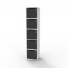 Casier pour bureau bois graphite et blanc CASEO avec 5 casiers, casier vestiaire bois convenant pour les associations
