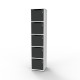 Casier pour bureau bois graphite et blanc CASEO avec 5 casiers, casier vestiaire bois convenant pour les associations