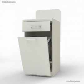 Petit meuble machine à café avec poubelle basculante blanc pour la gestion des déchets 