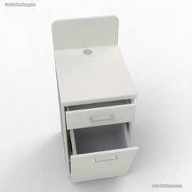 Petit meuble machine à café avec poubelle basculante blanc de qualité professionnelle et fabriqué en France