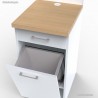 Petit meuble blanc avec poubelle basculante pour salle de pause café entreprise