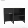 Surmeuble pour espace café professionnel coloris graphite en bois avec rangements pouvant accueillir plusieurs micro-ondes