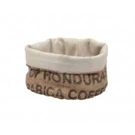 Corbeille en tissu ecru chiné fabrication artisanale