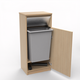 Meuble poubelle tri - TRAPNET - chêne