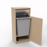 Meuble poubelle tri - TRAPNET - chêne