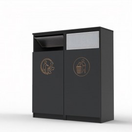 Meuble poubelle professionnel tri - TRAPNET - noir
