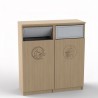 Meuble poubelle professionnel tri - TRAPNET - chêne