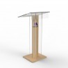 Pupitre conférence plexiglas de hêtre qui convient parfaitement pour des amphithéâtres d'universités ou de collectivités