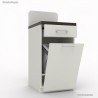 Petit meuble graphite pour machine à café avec poubelle basculante de qualité professionnelle et fabriqué en France