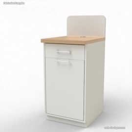 Petit meuble graphite pour machine à café avec poubelle basculante de qualité professionnelle et fabriqué en France