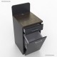 Petit meuble graphite pour machine à café avec poubelle basculante de qualité professionnelle et fabriqué en France
