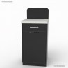 Petit meuble graphite avec poubelle basculante idéale pour une salle de pause ou un réfectoire d'entreprise