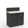  	Meuble pour machine à café professionnelle bois graphite-blanc avec rangements étagères et plateau pour cafétéria ou resto