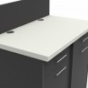 Meuble pour machine à café professionnelle bois en corps de meuble graphite et coloris blanc livré monté sans crédence