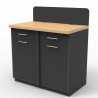 Meuble pour machine à café professionnelle bois coloris chêne et corps graphite essentiel dans un bar ou cafétéria de resto