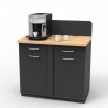 Meuble pour machine à café professionnelle bois coloris chêne et corps graphite essentiel dans un bar ou cafétéria de resto