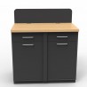 Meuble pour machine à café professionnelle bois coloris chêne et corps graphite essentiel dans un bar ou cafétéria de resto