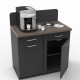 Meuble machine à café de couleur graphite et wenge avec poubelle encastree