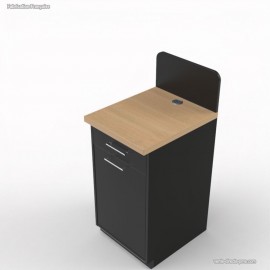 Meuble pour machine à café pour professionnels graphite et chêne clair qui l'élément idéal avec ses rangements fermés
