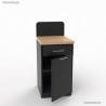 Meuble pour machine à café pour professionnels pour CHR graphite et plateau chêne avec des rangements fermés et étagères fixes