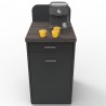 Meuble pour machine à café pour professionnels qui est en graphite et wengé en bois de fabrication 100 % made in France