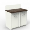 	Meuble pour machine à café bois couleur blanc-wengé de fabrication française et de qualité professionnelle