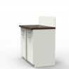 	Meuble pour machine à café professionnelle blanc et wengé pour CHR / entreprises