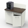  	Meuble pour machine à café professionnelle blanc et wengé pour CHR / entreprises