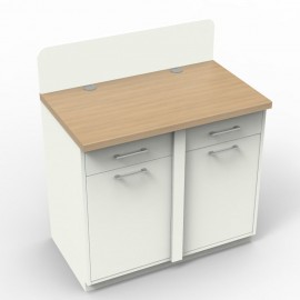 Meuble pour machine à café blanc et chene pour CHR / entreprises