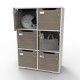 Meuble casier CASEO avec 6 cases coloris driftwood idéal pour votre entreprise ou pour des clubs de sport / salles de fitness