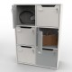  	Meuble casier CASEO avec 6 cases coloris gris livré monté s'intègrant parfaitement dans des bureaux d'entreprises ou écoles