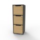 Casier vestiaire bois graphite et chêne doté de rangements avec différents casiers en bois pour du rangement d'objets