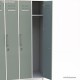 Casier vestiaire pour professionnels avec 3 portes en coloris vert fjord de largeur 30 cm et hauteur 90 cm