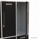 Vestiaire industrie avec casiers de qualité professionnelle corps de meuble blanc et 6 portes casier coloris noir