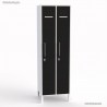 Vestiaire industriel en coloris blanc largeur 30 cm et 2 portes dont les façades sont en coloris noir