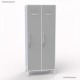  	Vestiaire industriel de coloris blanc et 2 portes coloris gris en largeur 40 cm et hauteur 180 cm